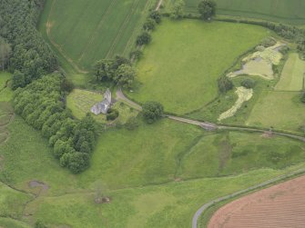 Oblique aerial view of Polwarth Church, taken from the NE.