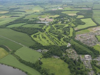 Oblique aerial view of Hirsel Golf Course, taken from the N.