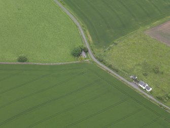 Oblique aerial view of Hoselaw Chapel, taken from the W.