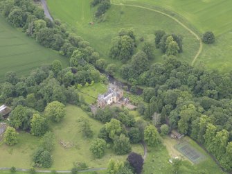 Oblique aerial view of Cowdenknowes House, taken from the NNE.