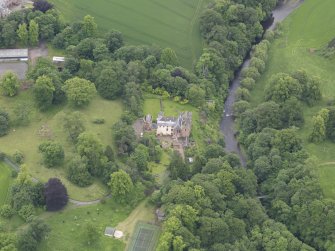 Oblique aerial view of Cowdenknowes House, taken from the NNW.