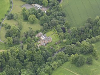 Oblique aerial view of Cowdenknowes House, taken from the W.