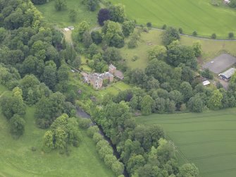 Oblique aerial view of Cowdenknowes House, taken from the S.