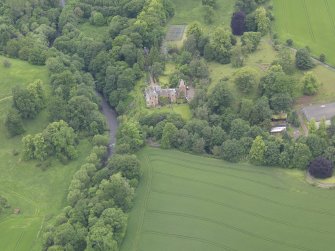 Oblique aerial view of Cowdenknowes House, taken from the SE.