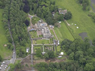 Oblique aerial view of Abbotsford House, taken from the NE.
