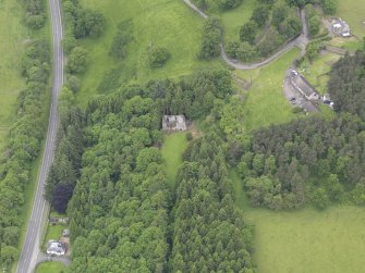 Oblique aerial view of Torwoodlee Tower, taken from the E.