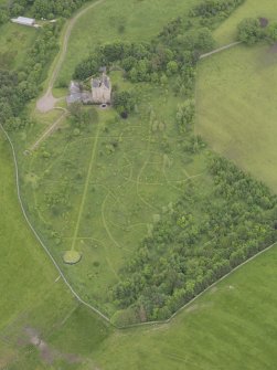 Oblique aerial view of Hillslap Tower, taken from the SSW.