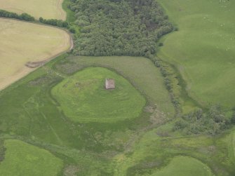 Oblique aerial view of Corsbie Tower, taken from the SW.