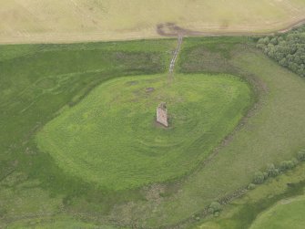 Oblique aerial view of Corsbie Tower, taken from the S.