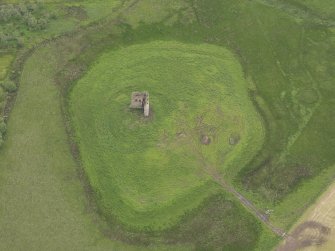 Oblique aerial view of Corsbie Tower, taken from the NE.