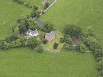 Oblique aerial view of Channelkirk Church, taken from the S.