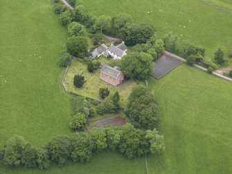 Oblique aerial view of Channelkirk Church, taken from the SE.