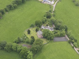 Oblique aerial view of Channelkirk Church, taken from the E.