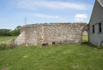 North west corner of walled garden from west.