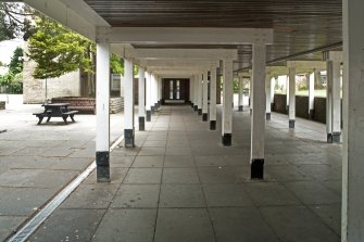 Covered paved area to Spylaw House. View from E.