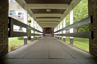 Covered paved area to Spylaw House. View from E.