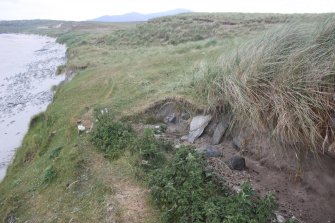 View of midden material, taken from the W.