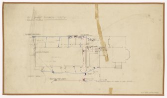  Drainage plan of hall.  Drainage plans of club room and offices.