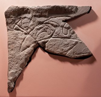 View of Pictish symbol stone fragment