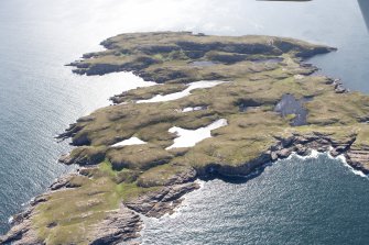 General oblique aerial view of Priest Island, looking to the S.
