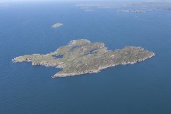 General oblique aerial view of Priest Island or An Cleireach, taken from the SSW.