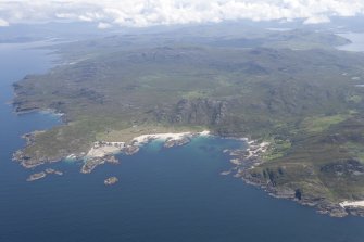 General oblique view of Sanna, Portuairk and the Ardnamurchan volcano, looking to the SE.