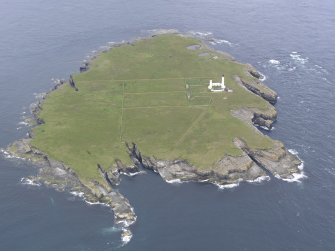 General oblique view of Muckle Skerry, looking to the WNW.