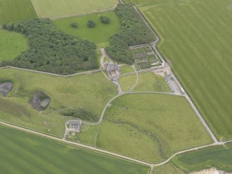 Oblique aerial view centred on Castle of Mey, looking S.