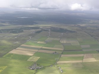 General oblique aerial view of Stemster Hill Wind Farm extension, looking SW.