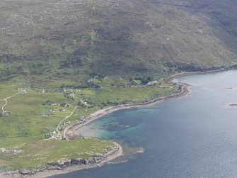 Oblique aerial view of Camustiel, looking E.