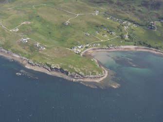 Oblique aerial view of Camustiel, looking E.
