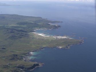 General oblique aerial view over Sanna Bay, looking SW.