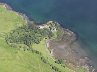 Oblique aerial view of Rubh' an t-Sean Chaisteil and Rubh' a' Ghlaisich.