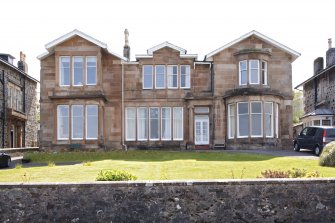 View from N showing 35 and 36 Mount Stuart Road (Elysium Terrace), Craigmore, Rothesay, Bute