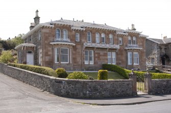 General view from NE showing 53 and 54 Mount Stuart Road (Royal Terrace), Craigmore, Rothesay, Bute