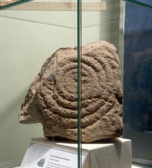 Straight on view of carved cross fragment (including scale)