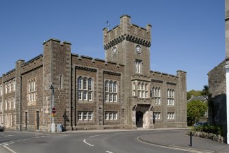 View of Town Hall and Sheriff Court, Castle Street, Rothesay, Bute, from SW