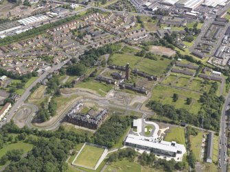 Oblique aerial view of Ruchill Hospital, taken from the SW.