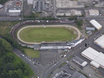 Oblique aerial view of Shawfield Stadium, taken from the WSW.