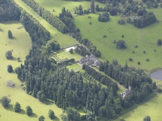 Oblique aerial view of Murthly Castle, taken from the NE.