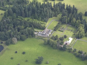 Oblique aerial view of Murthly Castle, taken from the WSW.