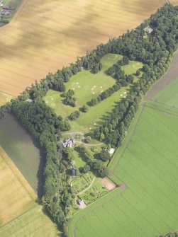 Oblique aerial view of Lethendy House, taken from the SW.
