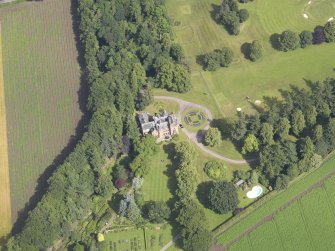 Oblique aerial view of Lethendy House, taken from the S.