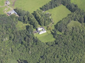 Oblique aerial view of Ardblair Castle, taken from the SSE.