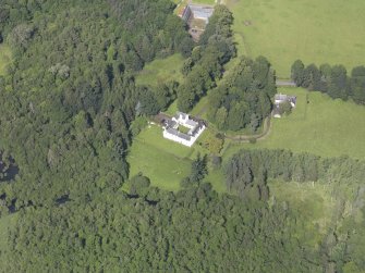 Oblique aerial view of Ardblair Castle, taken from the SE.