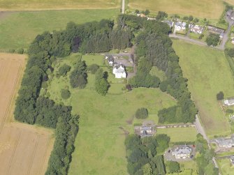 Oblique aerial view of Newton Castle, taken from the SE.