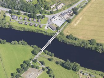 Oblique aerial view of Logierait Viaduct, taken from the SW.
