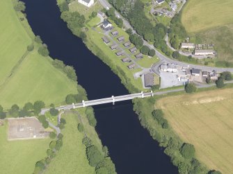 Oblique aerial view of Logierait Viaduct, taken from the SSE.