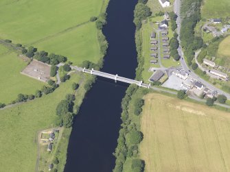 Oblique aerial view of Logierait Viaduct, taken from the ESE.