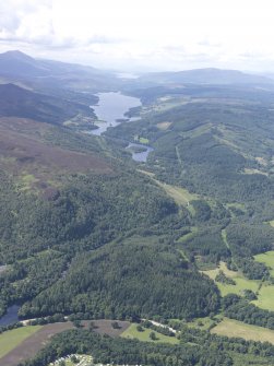 General oblique aerial view of of the Linn of Tummel centred on Loch Tummel, taken from the E.